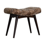 Solid Wood Leopard Print Curved Bench