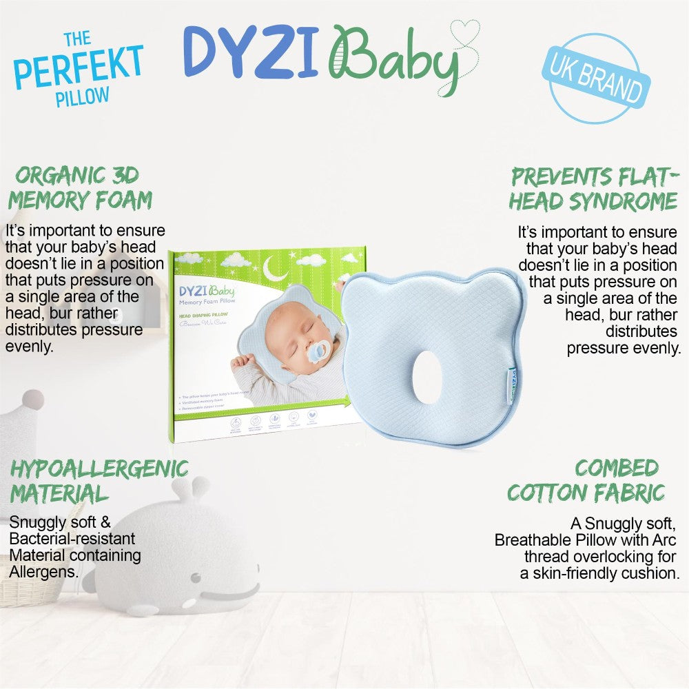 Dyzi 3d Memory Foam Pillow: Prevent Flat Head Syndrome In Babies