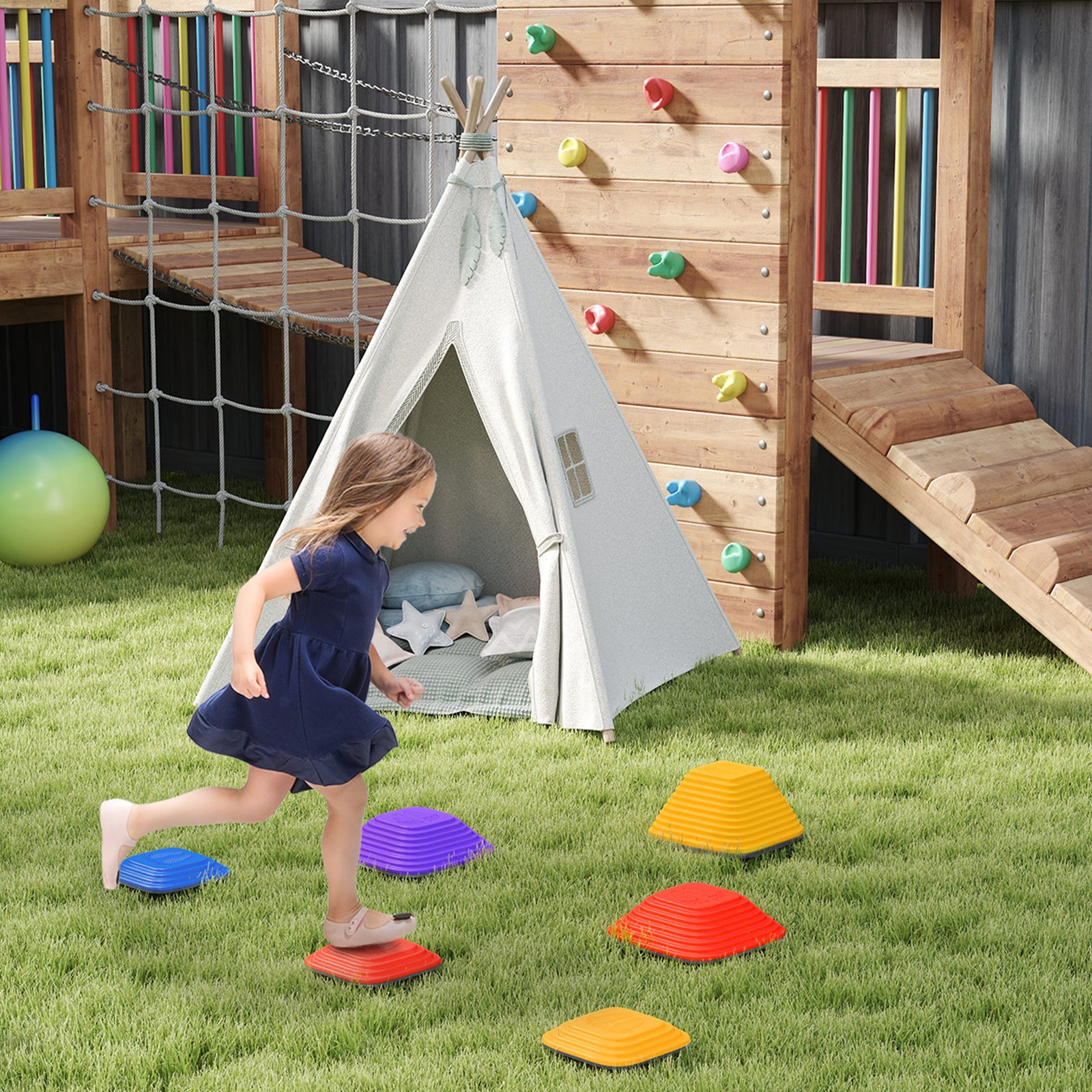 Balance Stepping Stones, 6pcs Sensory Toy Gift For Kids Aged 3-8