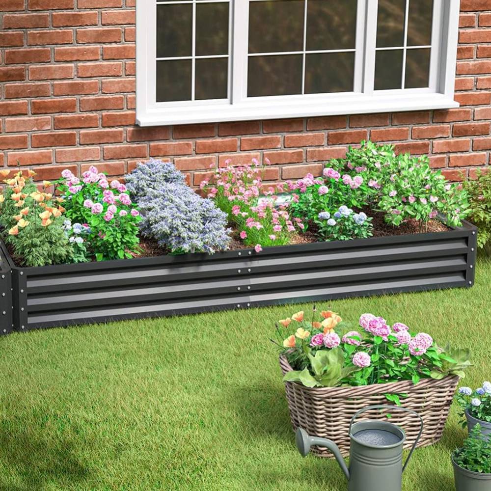 Outdoor Rectangular Metal Raised Garden Bed