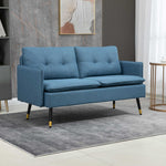 Modern Upholstered Two Seater Sofa For Bedroom | One Size | Blue
