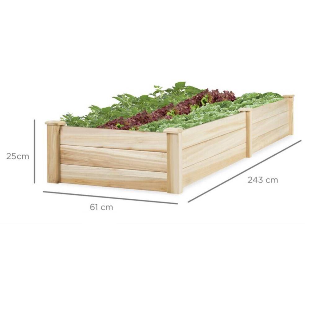 Wooden Horticulture Raised Garden Bed Divisible Elevated Planting Planter Box