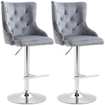 Swivel Bar Stools With Back Footrest Grey