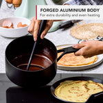 Forged Aluminium Saucepan, Pfas-free Non-stick | 16cm | Black