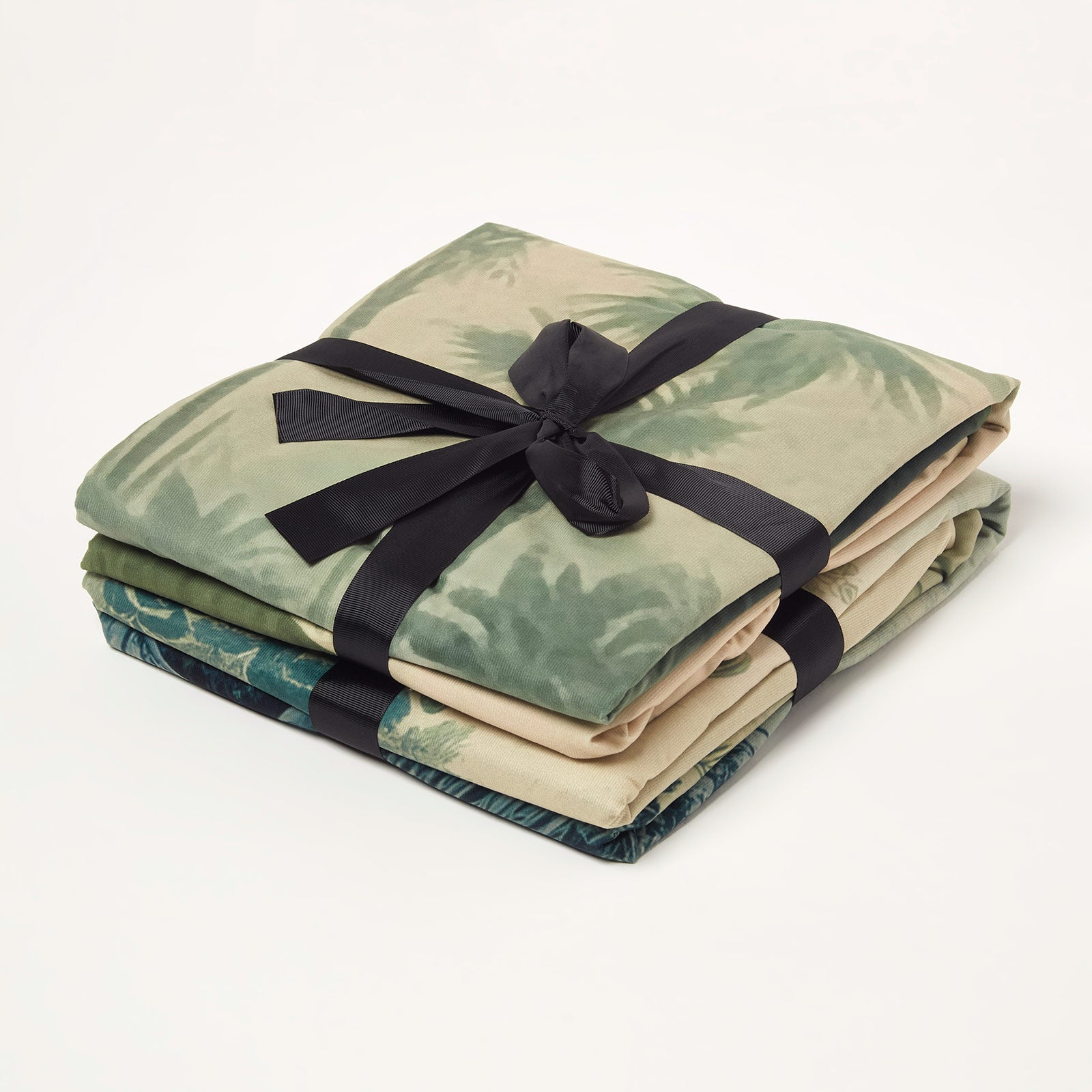 Palm Sepia Throw 130 X 170 Cm Tropical Blanket | 130cm x 170cm | Blue