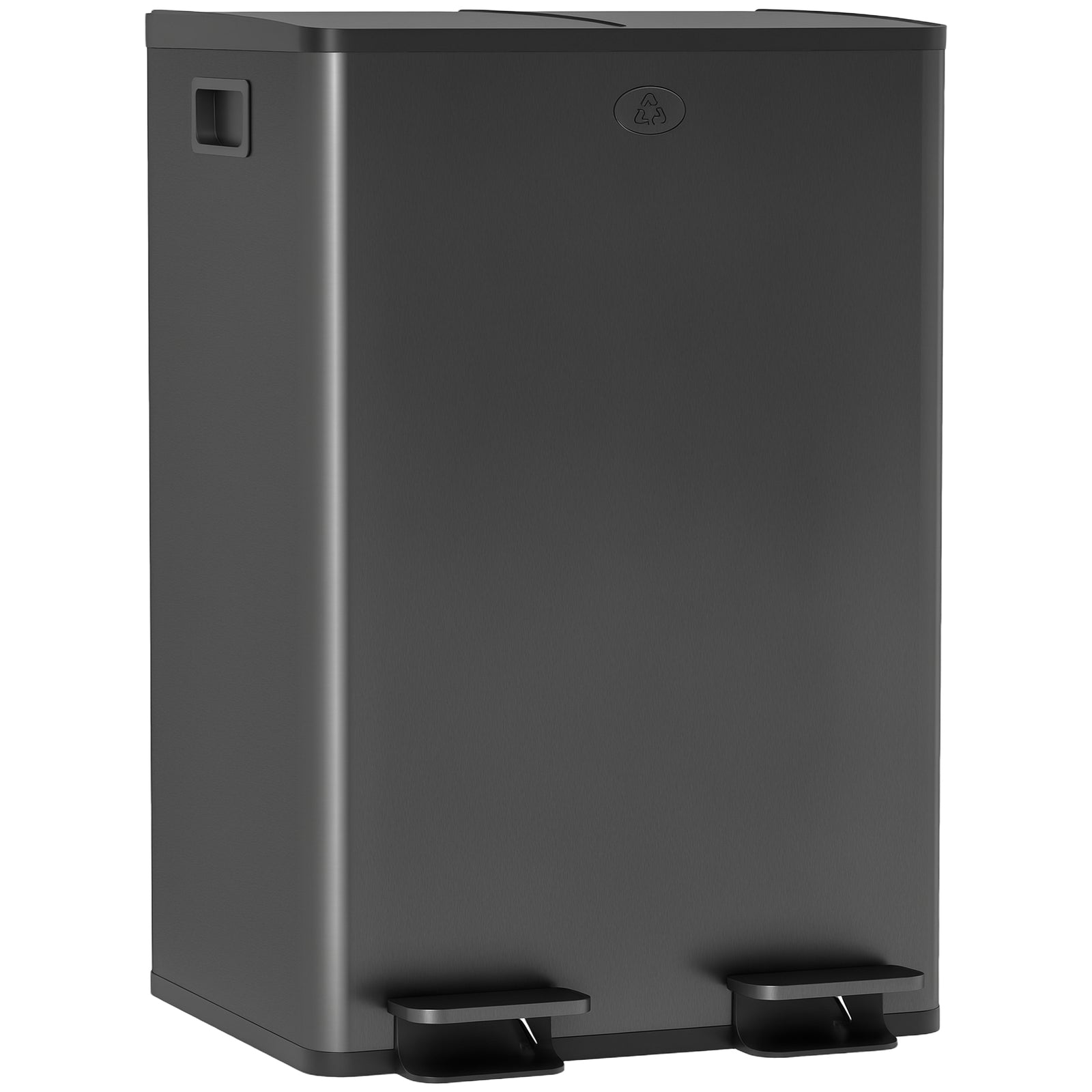 2 X 28l Dual Kitchen Bin Pedal Bin For Recycling And Waste | Black