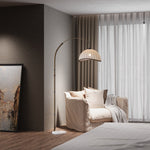 Breeins Vintage Style Floor Lamp With Fabric Lampshade And Marble Base