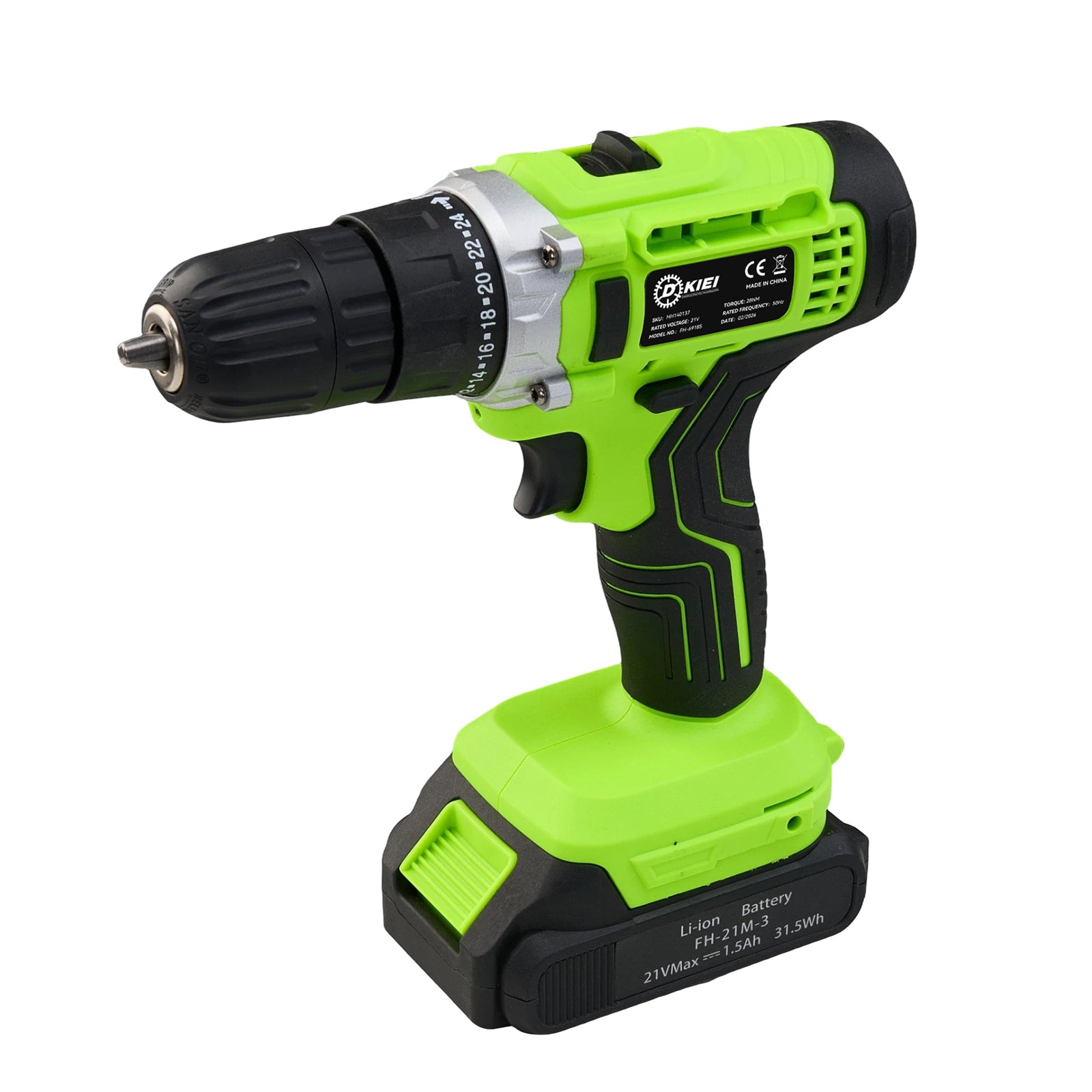 Breeins 21v Cordless Impact Drill Tool Kit 113pcs With 2 Batteries