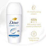 Classic Fresh Roll On Antiperspirant Long Lasting Fragrance, 3x50ml