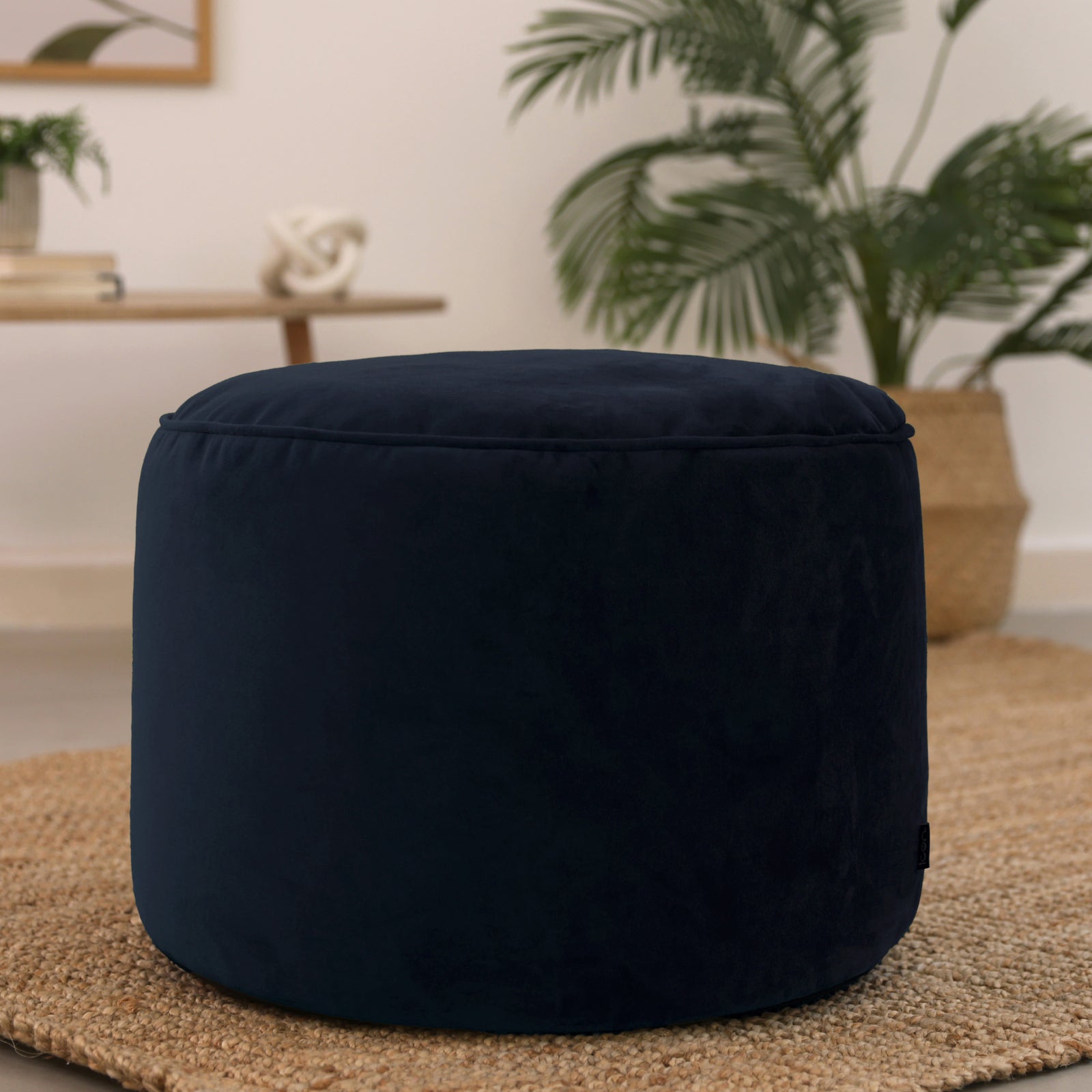 Milano Velvet Bean Bag Pouffe | Midnight Blue
