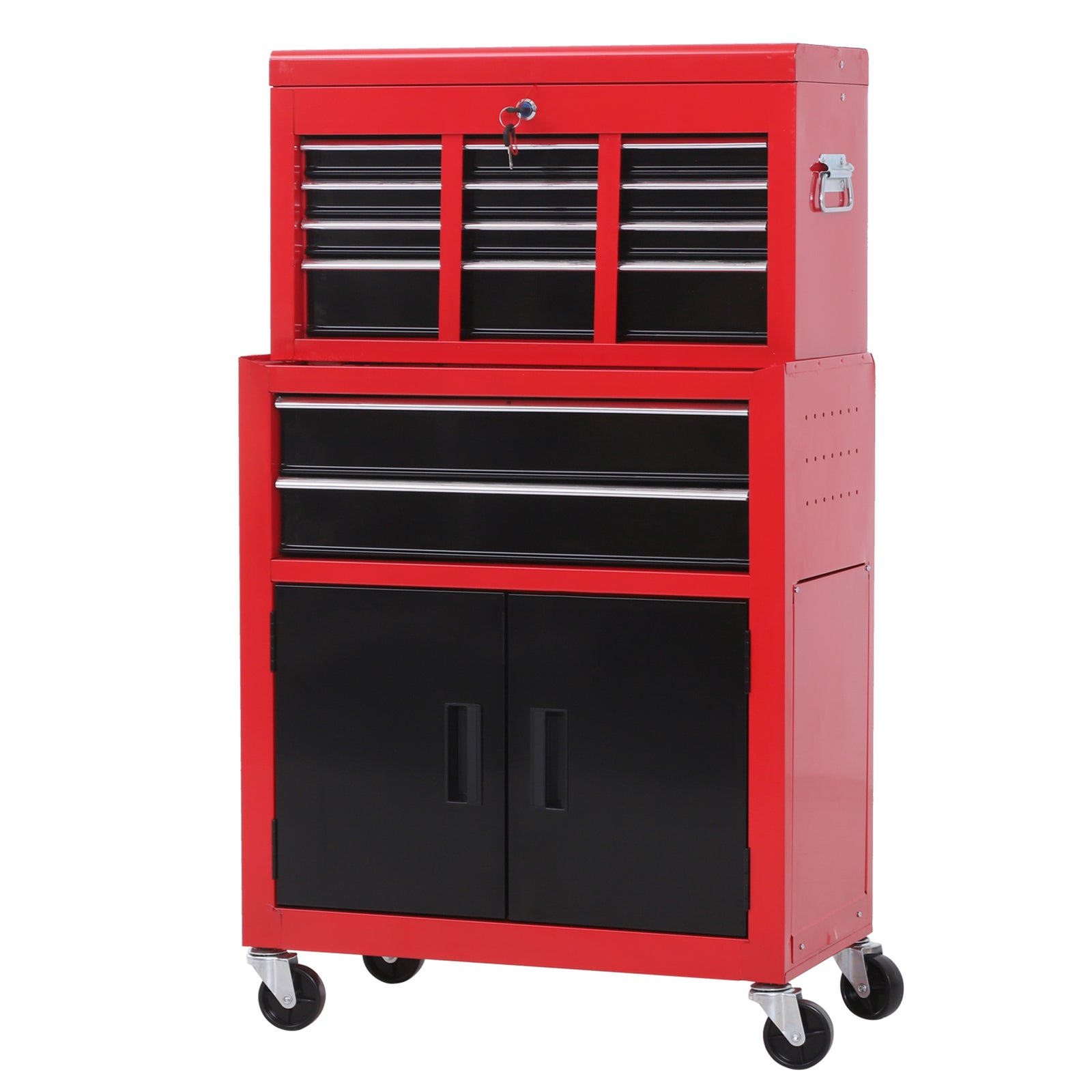 Portable Toolbox Tool Box Top Chest Cabinet Garage Storage Roll Cab Red New