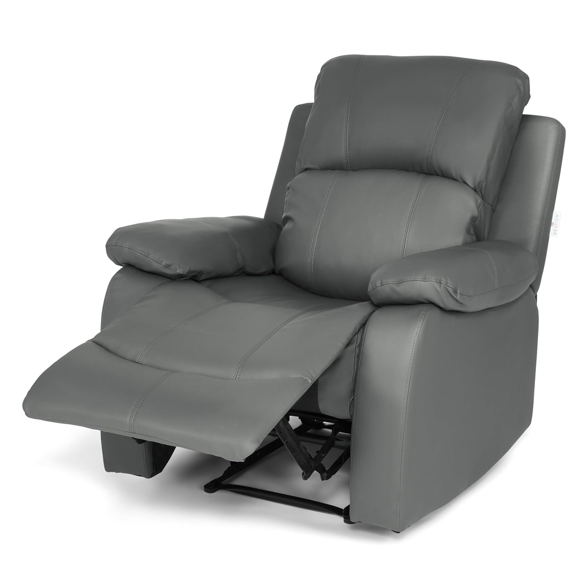 Manual Recliner Sofa 1 Seater Faux Leather | Grey