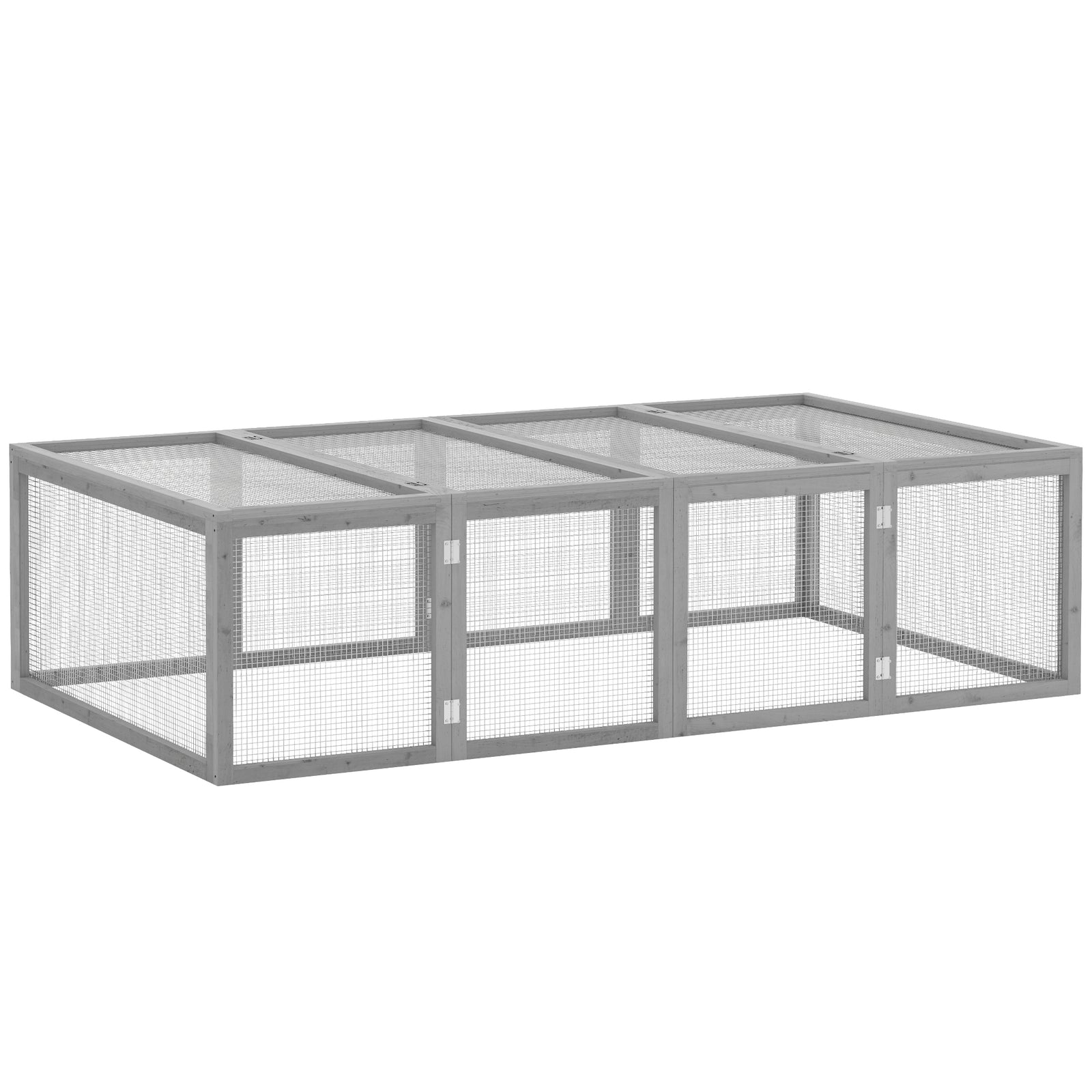 New Rabbit Hutch Cage With Run And Play Space For Outdoor, Grey