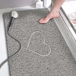 Spaghetti Anti Slip Shower/bath Mat - Heart Embossed | 100cm x 40cm | Grey