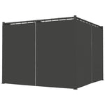 3 X 3(m) Pergola With Retractable Roof And Curtains | Charcoal Gray