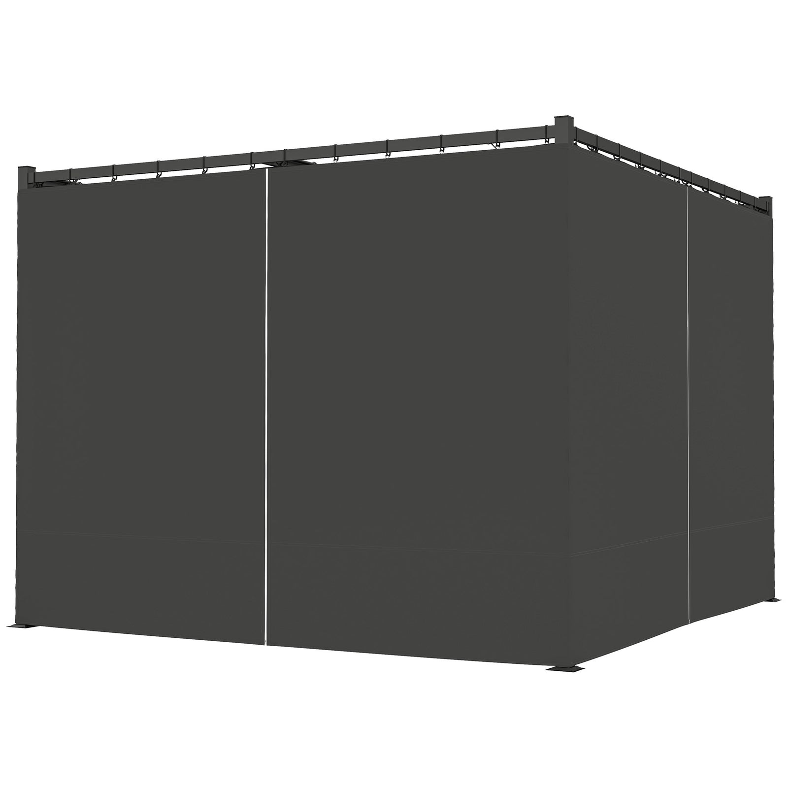 3 X 3(m) Pergola With Retractable Roof And Curtains | Charcoal Gray