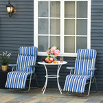 Set Of 2 Adjustable Sun Lounger Recliner Reclining Seat | Blue