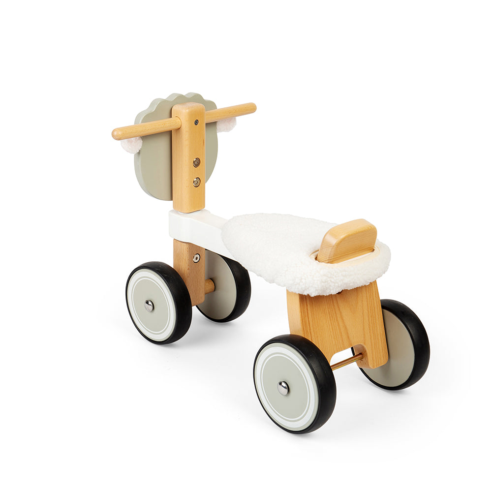 Wooden Ride On Sheep, Sturdy Handlebars And Fluffy Seat