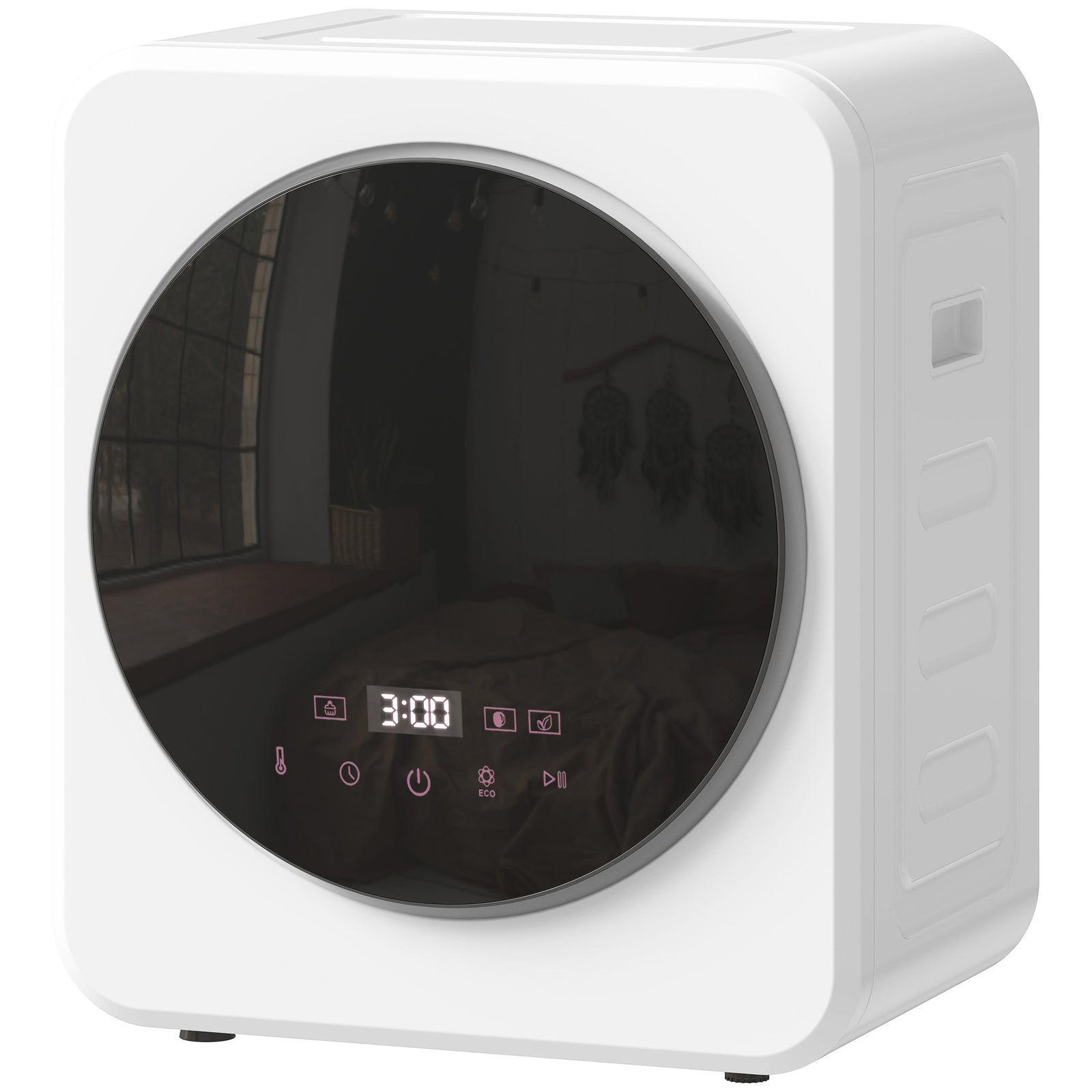HOMCOM 800w Compact Dryer Machine, 4kg Small Vented Tumble Dryer, White