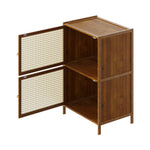 Narrow Bookcase With Doors | 2 Tier