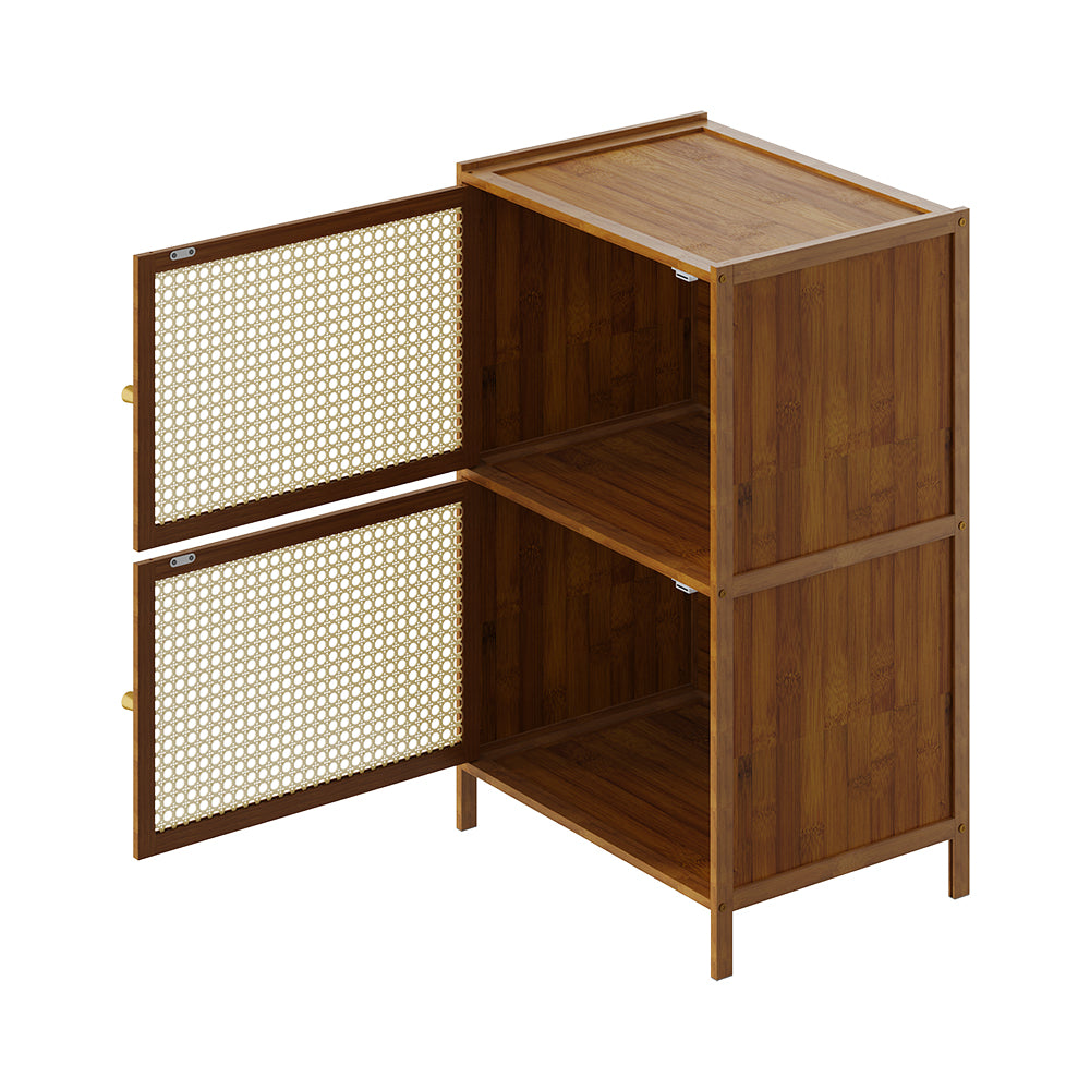Narrow Bookcase With Doors | 2 Tier