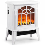Electric Fireplace, Freestanding Log Burner, Led Flame Effect | White
