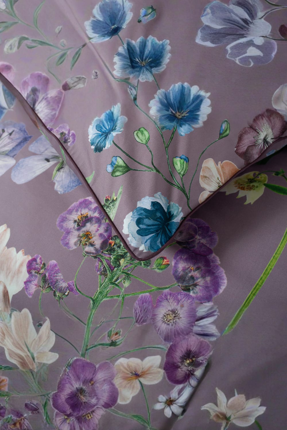 Botanical Flower Digitally Printed Duvet Cover Set – 100% Cotton, 200 Thread Count Luxury Bedding | Single | Lilac