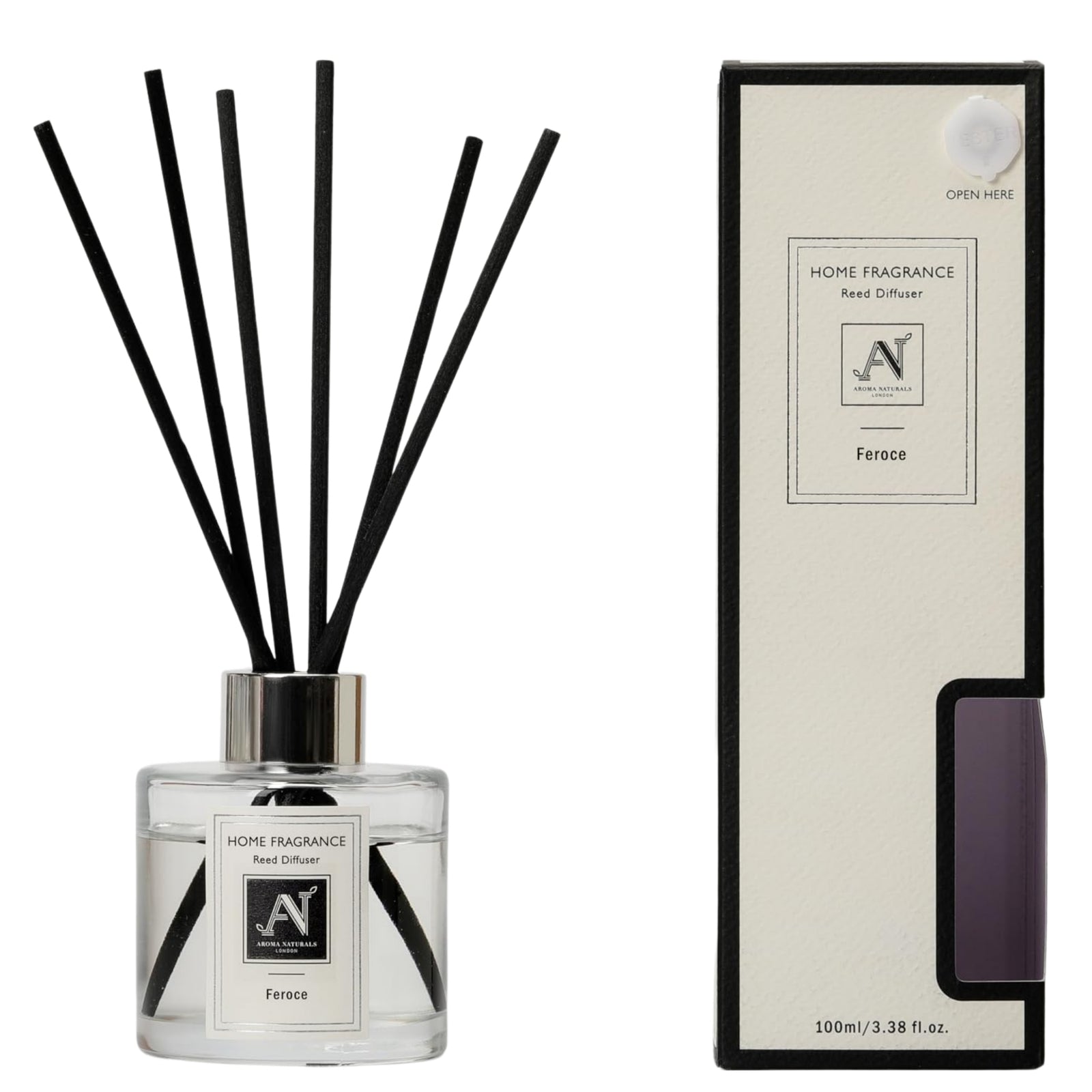 Minimalist Luxe Reed Diffuser With Metal Collar Feroce Scent