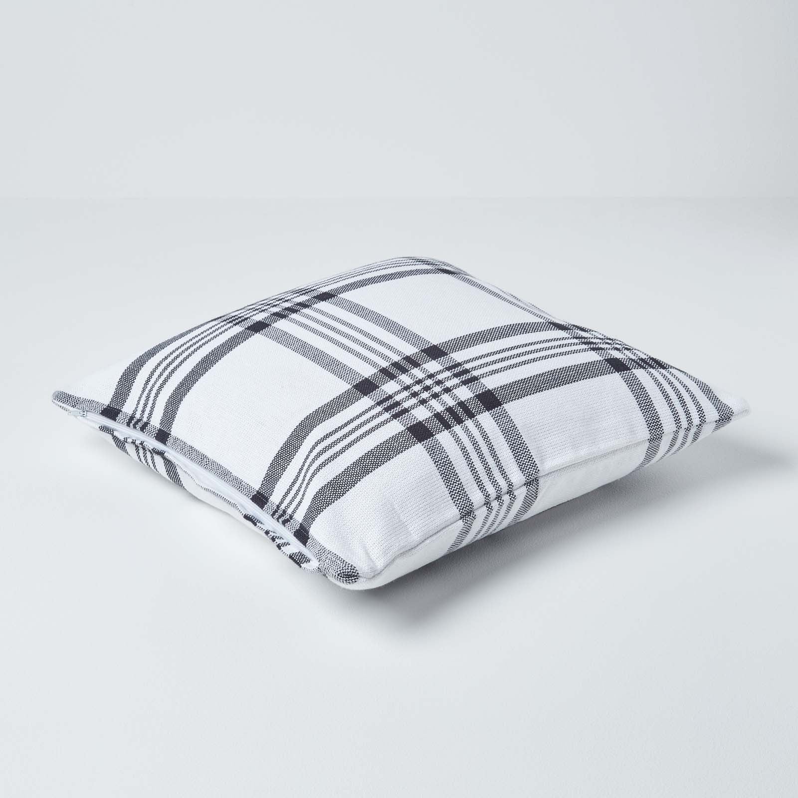 Tartan Check Pattern Cushion Cover | 60cm x 60cm | Black & White