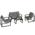 4pcs Outdoor Garden Furniture Set | Light Grey