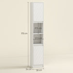 HOMCOM Narrow Bathroom Storage Cabinet With Open Compartment, White