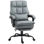 Executive Office Chair, Pu Leather Desk Chair With Armrests | One Size | Gray