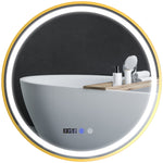 Illuminated Bathroom Led Mirror 60/80cm Round Wall Mounted | Small | Gold