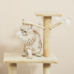 Cat Tree Kitty Activity Centre Scratching Post With Toys 5-tier | Beige