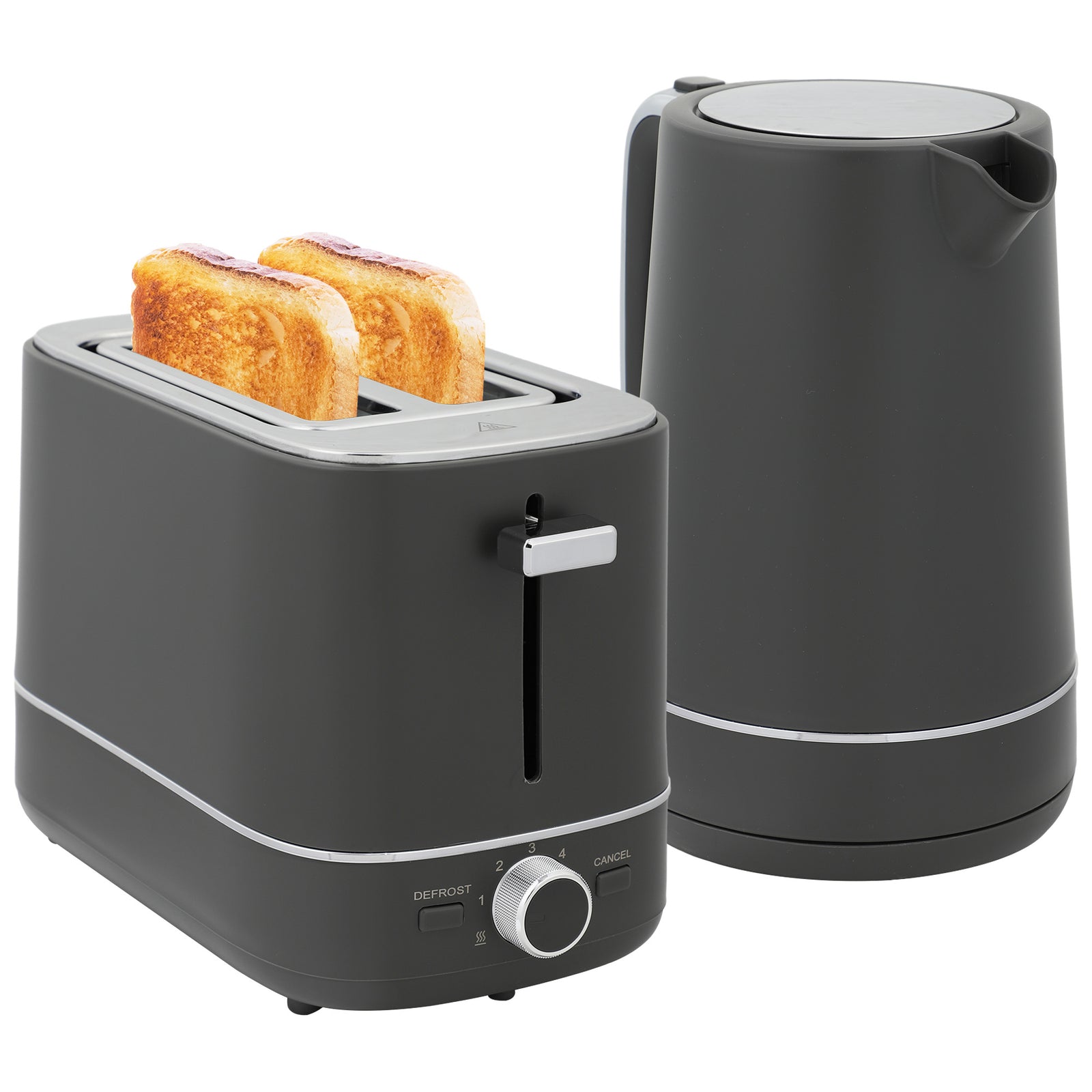 1.7l 3000w Fast Boil Electric Kettle And 2 Slice Toaster Set