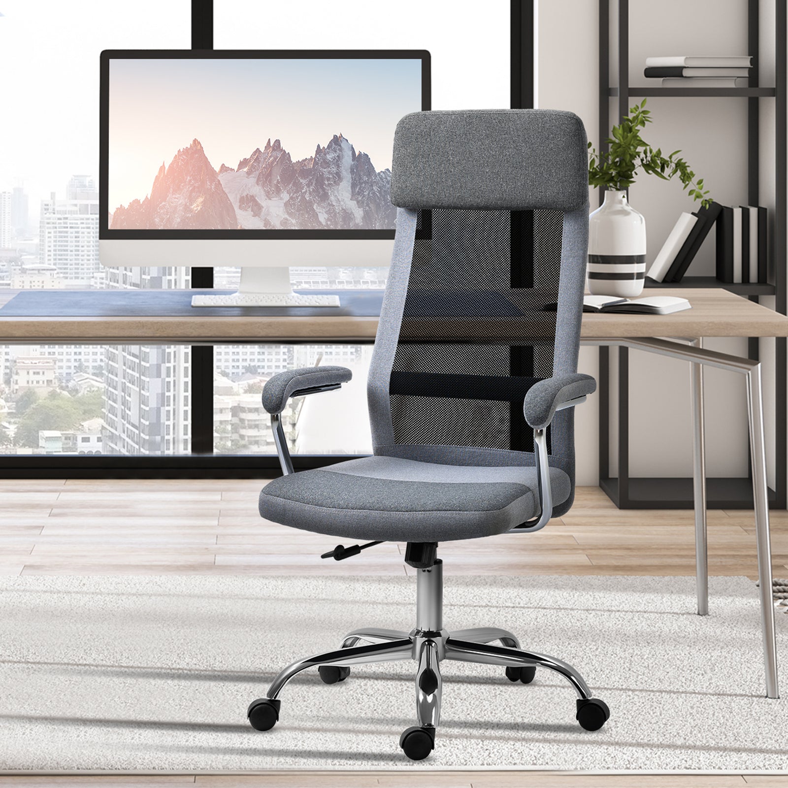 High Back Mesh Office Chair Grey