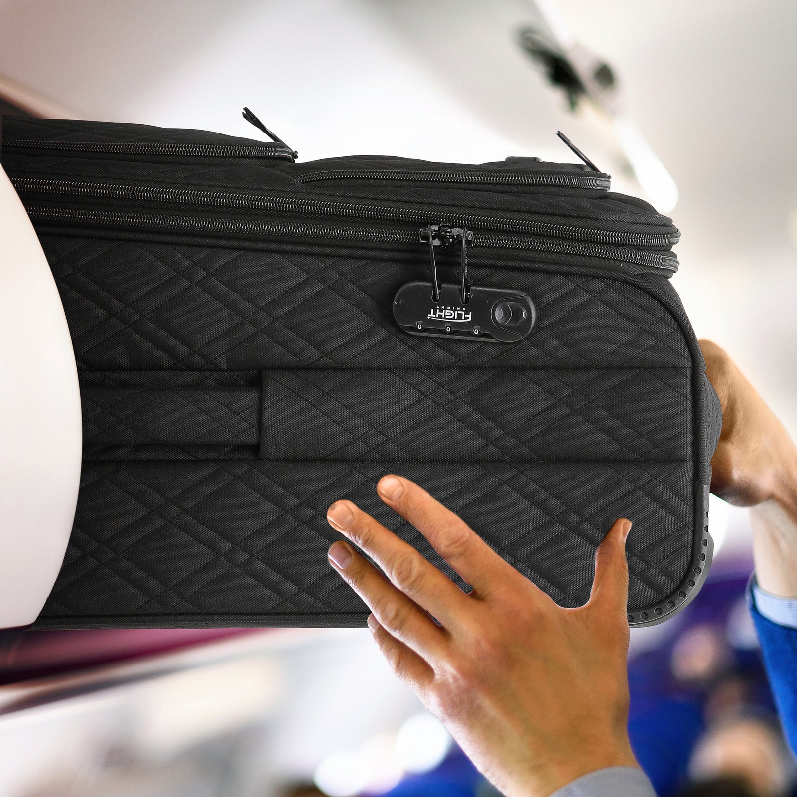 Large  29.5" Lightweight 4 Wheel 800d Soft Case Quilted Suitcases Set Of 3 Anti Crack - Cabin & Hold Luggage 100+ Airlines Approved | Large | Black