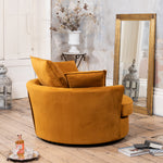 Havana Velvet Swivel Base Cuddle Chair | Orange