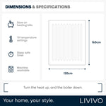 Livivo Premium Sherpa Heated Throw Beige Electric Blanket With 10 Heat Levels 9 Hour Timer Auto Shut Off Washable Design