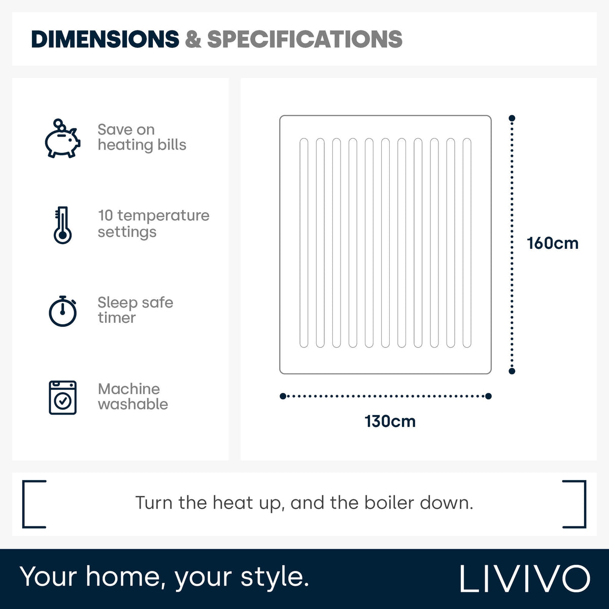 Livivo Premium Sherpa Heated Throw Beige Electric Blanket With 10 Heat Levels 9 Hour Timer Auto Shut Off Washable Design
