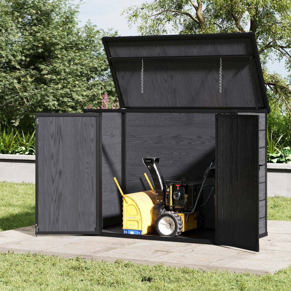 Garden Tool Bicycle Storage Shed Wood Grain Design