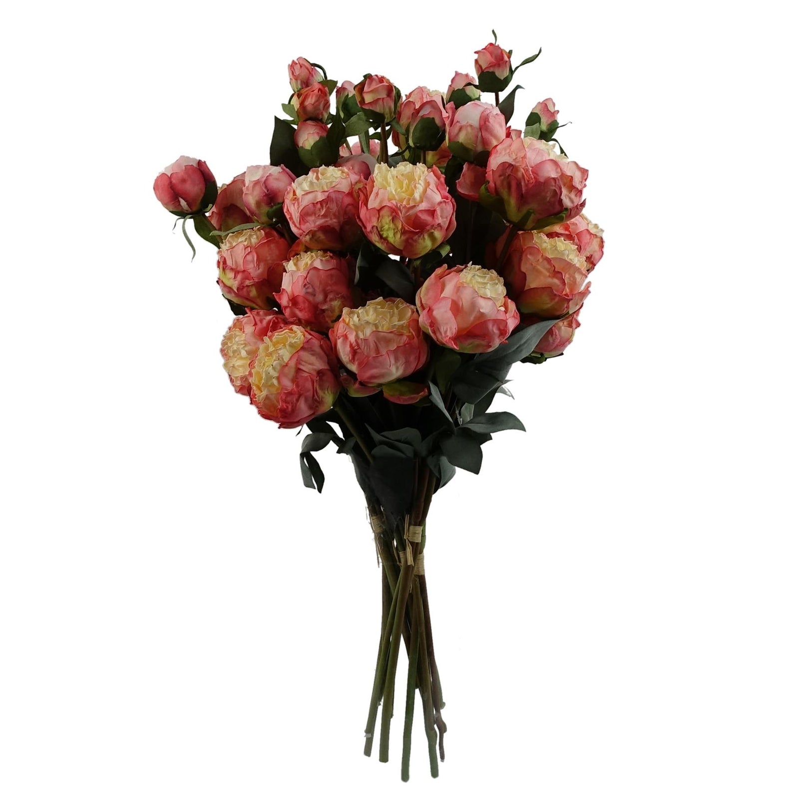 6 X 55cm Pink Peony Artificial Flower Stems 24 Flowers 18 Buds