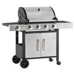 Gas Bbq, Side Burner, Warming Rack | Large | Silver