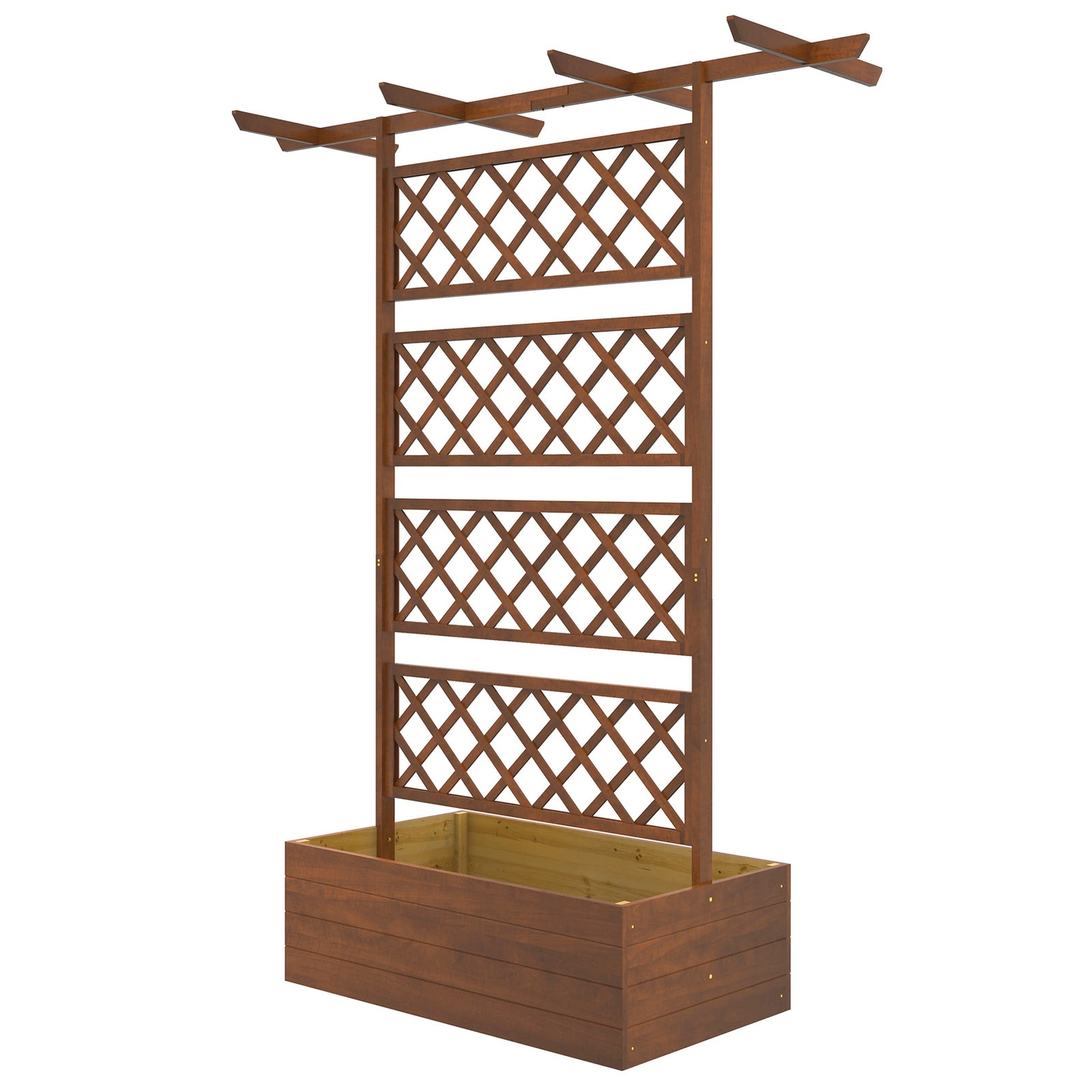 Wooden Trellis Planter For Climbing Plants