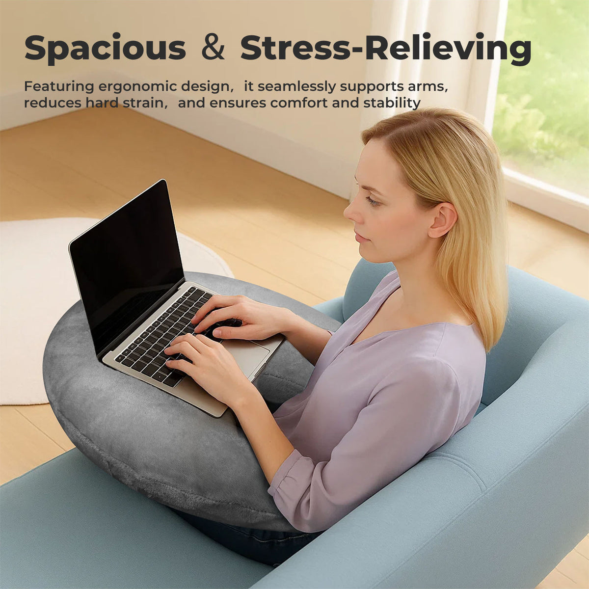 Lavio Gaming Arm Pillow Ergonomic U-shaped For Lap Back Support Reading Working