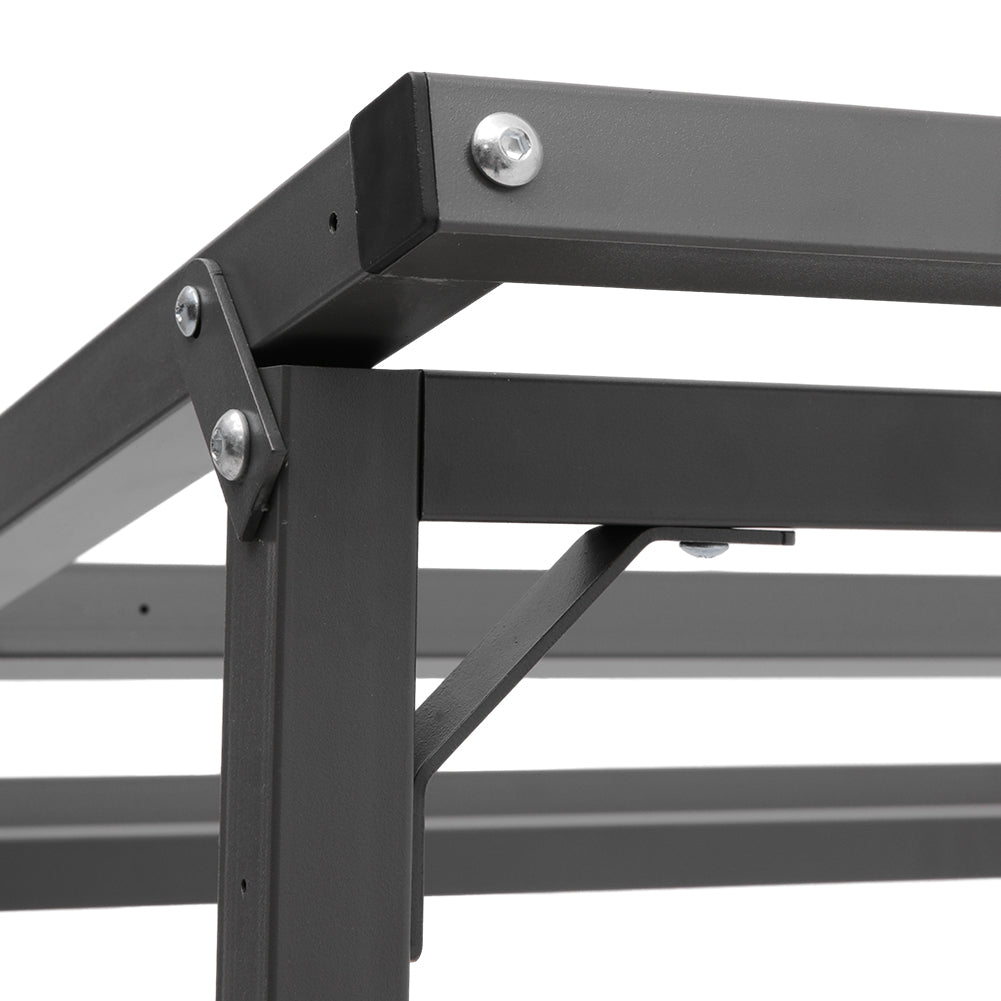 Firewood Rack With Rain Cover Outdoor Galvanised Steel Storage | Small | Black