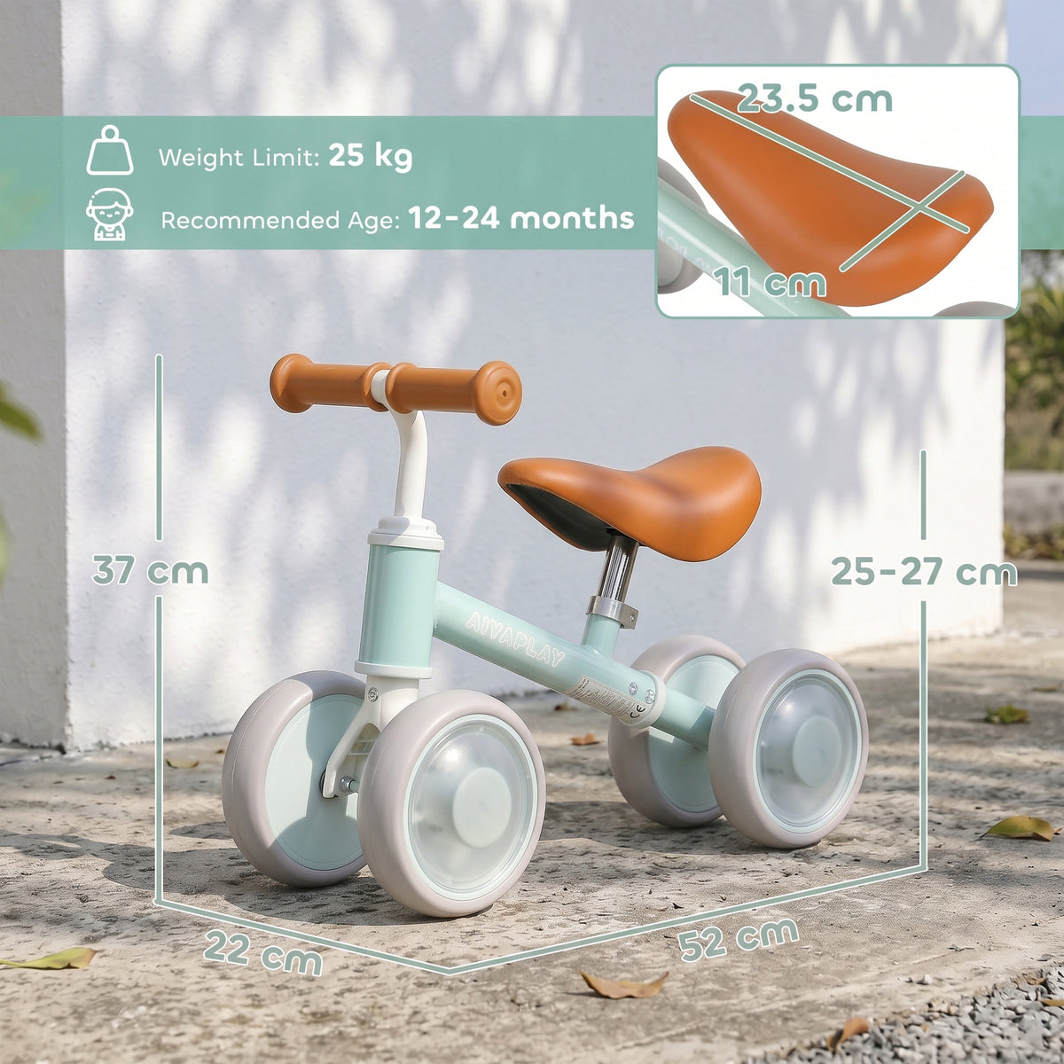 AIYAPLAY Baby Balance Bike For 1-2 Years Old, Light-up Toddler Balance Bike