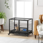 Heavy Duty Dog Crate W/ Bowl Holder, Openable Top