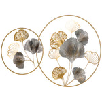 Minimalist Metal Wall Art Ginkgo Leaves Hanging Sculpture