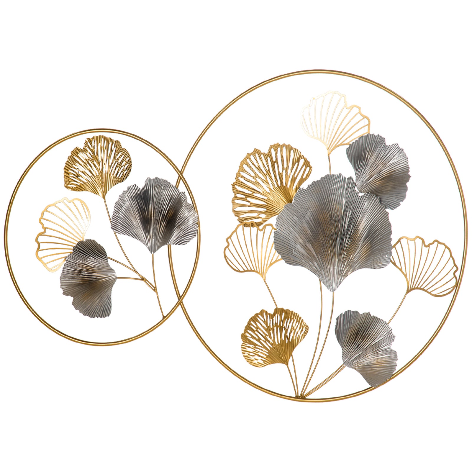 Minimalist Metal Wall Art Ginkgo Leaves Hanging Sculpture